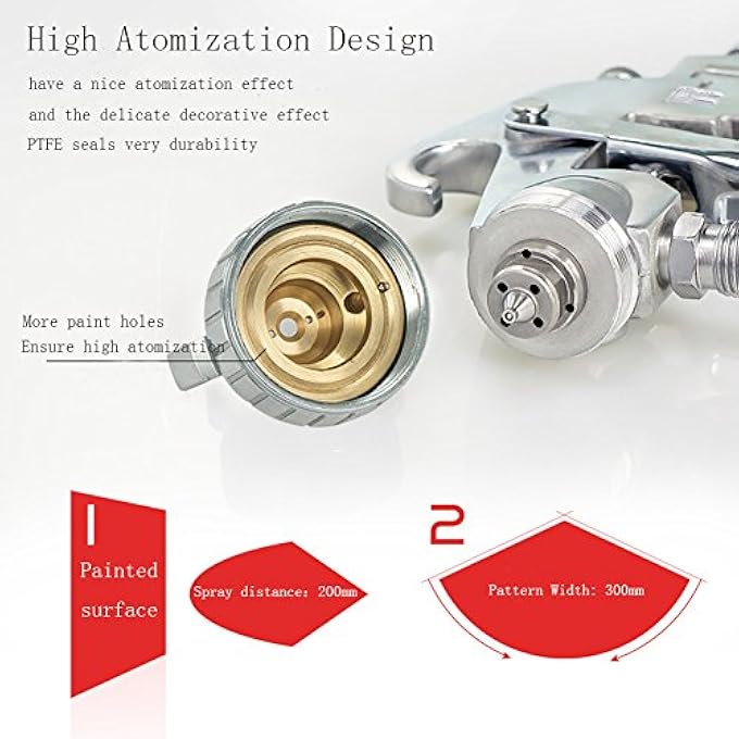Rongfeng STARY SPRAY GUN PRESSURE FEED PAINT SPRAYER NOZZLE SIZE 1.5MM, SILVER - Image 5